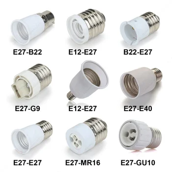 1бр E27/E40/B22/E12/GU10/G9/MR16/E14 Огнеупорна LED КФЛ Притежателя Лампи Конвертор Изход Основата на Лампата Сплитер удължителен кабел Адаптер