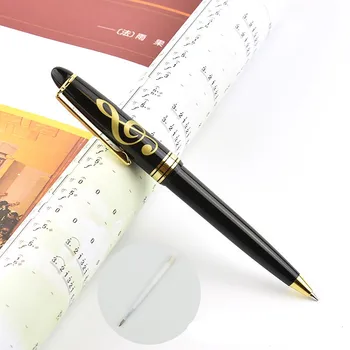 Музикални канцеларски материали, химикалки златна Прибиращ се дръжка с високо ключ тип преса Средната върха на химикалка химикалка за подпис на ученически Пособия за Писане