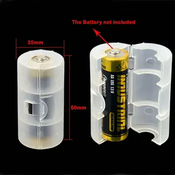 6шт домакински акумулаторен адаптер Практичен висококачествен преобразувател размер AA в C Прозрачен батерия на Bmw за преобразуване на батерията