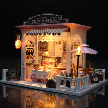 3D магазин за сглобяване на пъзела, куклен мини-къщичка, малка комплект 