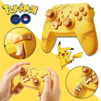 Pokemon Pikachu Нов геймпад за PC, Nintendo Switch за Мобилен телефон Шестиосевая безжична конзола NFC Bluetooth Слот аксесоари в подарък