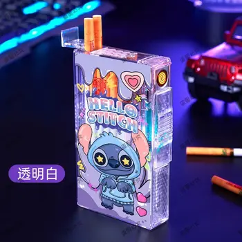 Стич, сладък cartoony акумулаторна портсигар-запалка, Персонални Автоматично Откриване цигара KTV, подарък за рожден ден за един човек