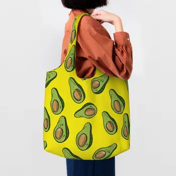 Чанти-тоут с шарени авокадо за хранителни стоки, чанти за пазаруване, дамски чанти-тоут с шарени кавайных плодове, веганские холщовые чанти за пазаруване, чанта за голям капацитет, чанти