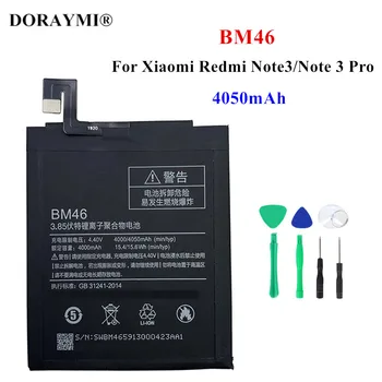 Оригинална батерия BM46 с капацитет 4050 mah за Xiaomi Redmi Note 3/Note3 Pro, сменяеми батерии за телефони Bateria 
