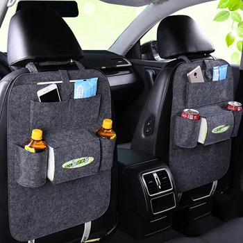 Универсална чанта за съхранение на задната седалка на колата, органайзер за багажник, еластична фетровая чанта за съхранение, 6 джоба, органайзер за окачване на автомобилни аксесоари
