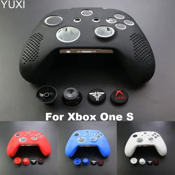 YUXI 1 бр. за Microsoft Xbox One X S тънък контролер, силикон гелевый гумен калъф, защитна обвивка + дръжки за джойстик, капачки за аналогови стика