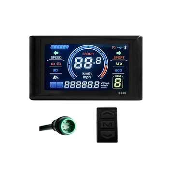 Дисплей за электровелосипеда 24V-72V Водоустойчив LCD дисплей S966, контролен панел электровелосипедом, табло, водоустойчив конектор, трайни