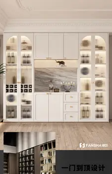 Френски страничен шкаф за вино кабинет стените на Nordic light луксозен висок шкаф домашната кухня и хол шкаф по поръчка