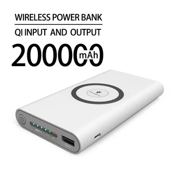 Безплатна Доставка на 200 000 ма Безжичен Банка Хранене Двустранен Бързо Зареждане на Powerbank Преносимо Зарядно Type-c външна Батерия за iPhone