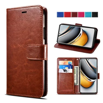 Чанта-портфейл за Oppo Realme 11 10 4G Pro Plus Pro + слот за карти 5G, чанта за телефон, класически джоб за магнитни карти, Противоударная делото