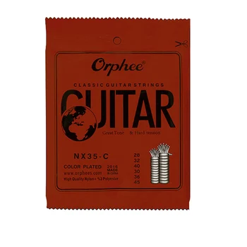 Orphee 6 бр./компл. NX35-C Пълен комплект черни найлонови струни за класическа китара с твърд напрежение 0,028 - 0,045 инча