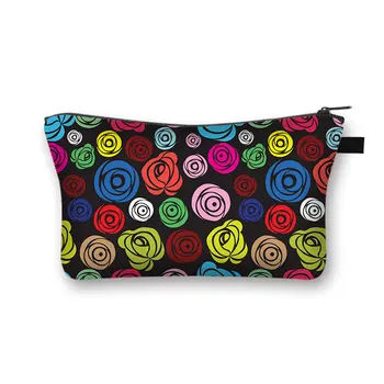 Дамски козметична чанта-органайзер за грим Coloful Rose PrintingCosmetic Bag, Модни дамски Брандираната косметичка, косметичка за момичета, кутия за грим