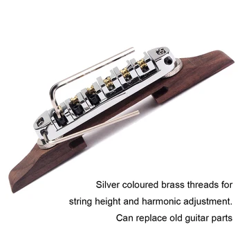 Китара седельный мост с регулируем гаечен ключ Музикален инструмент от сплав на Дървото, която замества ремонт комплект За начинаещи играчи