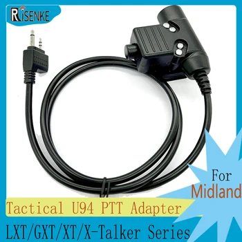 Тактически адаптер RISENKE-U94 за Midland, конектор за свързване към радиостанции, LXT500VP3, LXT600VP3, GXT1000VP4, 7.0 мм