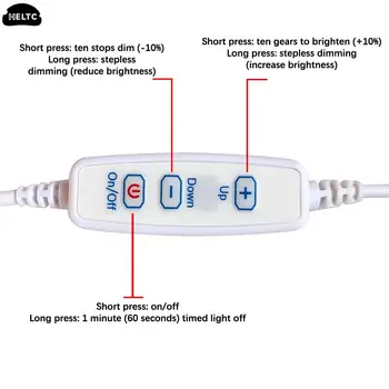 USB Бял DC 5V Led чипове с регулируема яркост 5730 SMD Led лампа САМ Light Регулируема Led лампа с димер Обучение Работна Акумулаторна Лампа