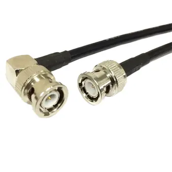 1бр Нов Модем Коаксиален кабел BNC Штекерный преминете BNC Plug Правоъгълен RG58 Адаптер с косичкой 50 см 20
