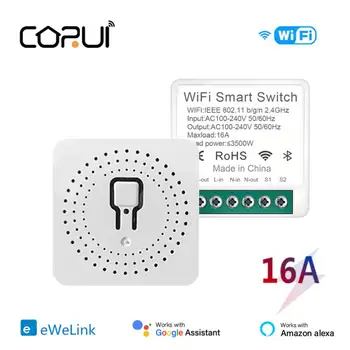 CORUI 16A eWeLink WIFI Smart Switch Mini 2-лентов Модул за Управление Таймер Автоматизация на Дома за Алекса Google Home Smart Life