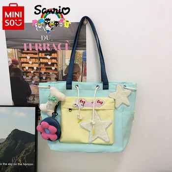 Miniso Hello Kitty Нова дамска чанта Модна висококачествена дамска чанта през рамо мультяшная женствена чанта за междуградски пътувания с голям капацитет