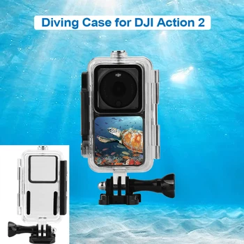 Водоустойчив Калъф за DJI Action 2 60M Защитен Гмуркане и Подводен Корпус Shell Frame Cover за Аксесоари на Камерата Osmo Action 2