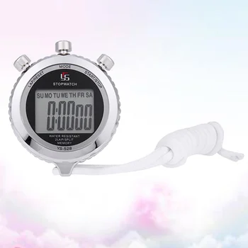 Дигитален спортен часовник Метален безшумен хронометър Ръчно LCD водоустойчив цифров таймер за съдия по спортни мач