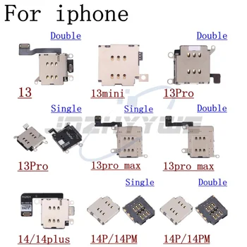 За iPhone 13 Mini 14 Plus Pro Max Бвп Двоен Слот За SIM-Карти на Притежателя на Тавата Гнездо За Четец Гъвкав Кабел, Резервни Части