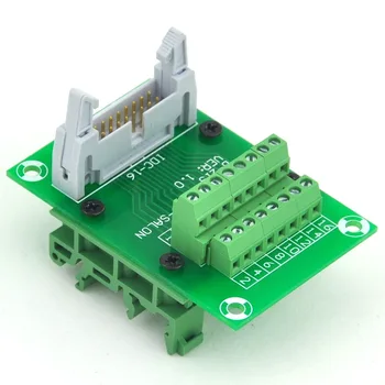 ЕЛЕКТРОНИКА-САЛОН IDC16 Модул за интерфейса на заглавието с прости крака за закрепване на DIN-шина.