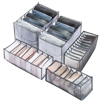 Органайзер за чекмеджета Сгъваем Мрежест кутия за съхранение на шалове дънки Сгъваема кутия за съхранение на бельо В чекмеджето кутии