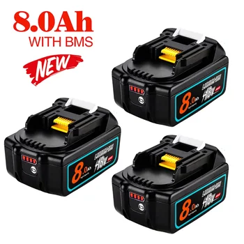 Най-новият Батерия BL1860 18V 8000mAh и зарядно устройство За Makita 18V Акумулаторна Батерия Сменяеми Инструменти BL1840 BL1850 BL1860 BL1860B