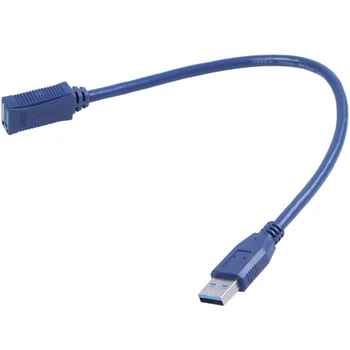 10X Син конектор USB 3.0 мъж към мъж F/M Type A, удлинительный кабел 30 cm