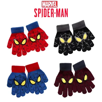 Marvel spiderman Зима 2022 Детски топли ръкавици 5-10 години Мультяшные възли ръкавици, Хубава украса, Коледни подаръци за деца