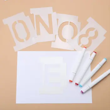 Набор от цифри 0-9 и 26 букви Многократна употреба пластмасови листове за цифри с височина 6 см, с панделка за отпечатване на адреси, пощенска кутия