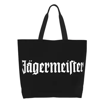 Чанта-тоут с хубав принтом и логото на Jagermeister, здрава холщовая пазарска чанта през рамо