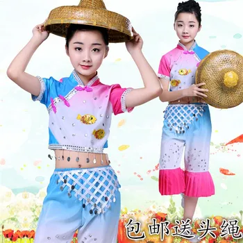 Китайският Танцов костюм Янко за сцена на Източен нова година Танцов костюм Янко за Детски Партита Национален Танцов костюм на Вентилатора 90