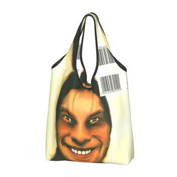 Чанти за пазаруване Aphex Twin еднократна употреба, сгъваема чанта за пазаруване с тегло 50 килограма, сверхпрочная чанта-тоут с калъф, екологично чист, моющаяся