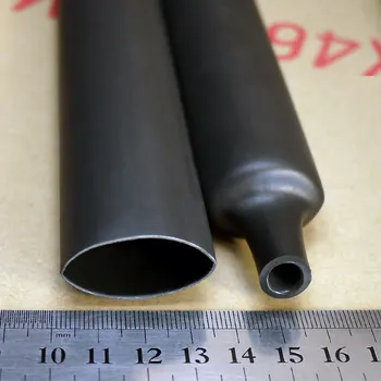 24 мм Залепваща подплата 4: 1 Свиване тръба Водоустойчива изолация Sleeving Черно 1.2 М
