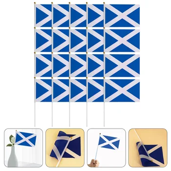 20pcs декоративни малки шотландски национални знамена, ръчно квадратчетата за футболен мач, сигнални флагчета за ръце