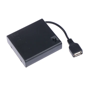 Отделението блок USB 1PC 4 X AA за led ленти 5V, мини-източник на захранване, USB