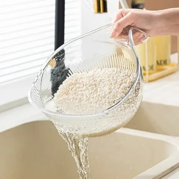 Кухненска Количка за измиване на ориз с филтър-цедка Многофункционална Кошница за източване на водата Домакински Мивка За съхранение на Инструменти за почистване на Плодови тави