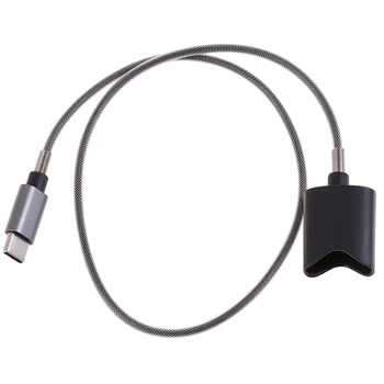 Кабел за зареждане интерфейс Type C за кабел магнитно зарядно устройство на универсалния дизайн 45 см (сив Type-C)