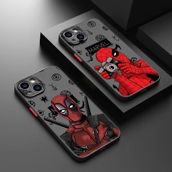 Калъф за телефон Marvel Комикси Iron Man за iPhone 15 14 13 12 11 Pro Max mini XS XR X 8 Plus SE с матирано прозрачна покритие