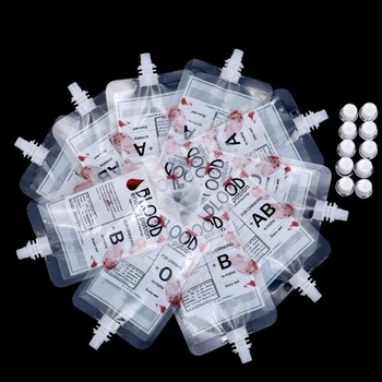 10 опаковки чанта за кръвта на Хелоуин за напитки за многократна употреба контейнер за сок Prop 28ED
