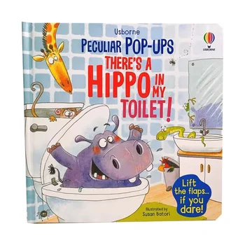 В моята тоалетна има Хипопотам Usborne Pop-UPS 3D Книжка с Картинки, Учебник по Английски Език, Книги-Приказки За лека нощ, Образователна Играчка За деца