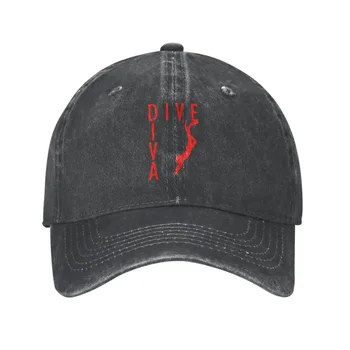 Персонални Cotton бейзболна шапка Dive Diva за мъже и жени, регулируем шапка за татко за гмуркане, градинска облекло