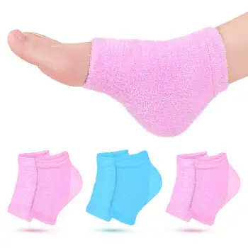 1 Чифт овлажняващи чорапи за софия, не предизвикват дразнене, пере, за защита на петата, за грижа за кожата, намаляване на пукнатини по петите, гел чорапи за софия за възрастни