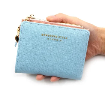 Персонализирани кратък жена портфейл с цип с ресни, просто чантата-клатч, портмонета за монети, дамски портфейл с щипка за пари