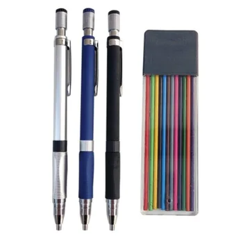 Набор от механични моливи 2,0 мм, 2B, автоматични моливи за студенти, Цветни/черно-Оловни зареждане с гориво, Художествени скици, Ученически пособия, Канцеларски материали Kawaii