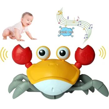 Ползающий Раци Детски Играчки за деца Автоматично се Избягва Препятствия с помощта на музиката и led подсветка, игра в банята с водна играчка