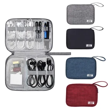 Пътна чанта за съхранение на Слушалки, Зарядно устройство, Кабел за пренос на данни от Дигитални Принадлежности За съхранение на Преносим Ръчен Лифт Плоска чанта с цип Унисекс