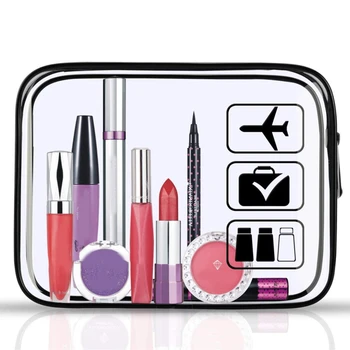 Бистра косметичка от PVC, женски козметични чанти с цип, косметичка за пътуване, органайзер за грим, чанта за съхранение на тоалетни принадлежности
