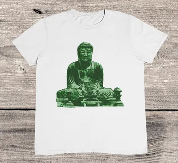 Зелена тениска Буда - Ретро Буда - Ретро Буда - 100% памук премиум-клас с дълъг ръкав